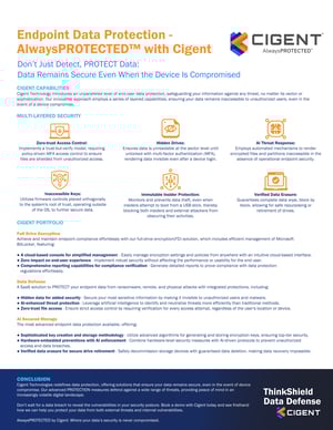 Data Sheet Cigent Product-03 Data Sheet Cigent Product-03