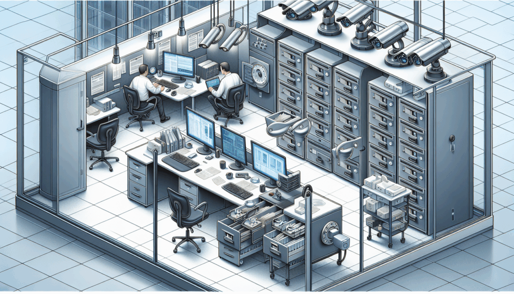 two workers working in a cybersecurity office